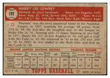 1952 Topps Baseball #111 Peanuts Lowrey Cardinals VG 486302