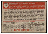 1952 Topps Baseball #201 Alex Kellner A's VG 486304