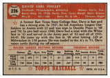 1952 Topps Baseball #226 Dave Philley A's VG 486309