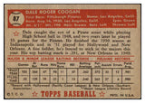 1952 Topps Baseball #087 Dale Coogan Pirates VG 486321