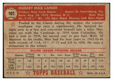 1952 Topps Baseball #101 Max Lanier Giants VG 486325