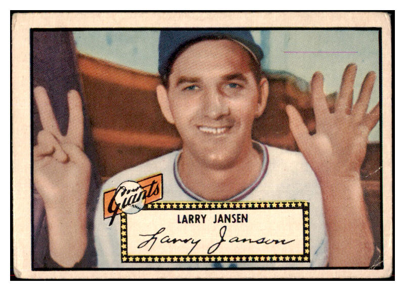 1952 Topps Baseball #005 Larry Jansen Giants VG Black 486337
