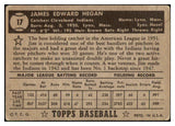1952 Topps Baseball #017 Jim Hegan Indians VG Black 486338