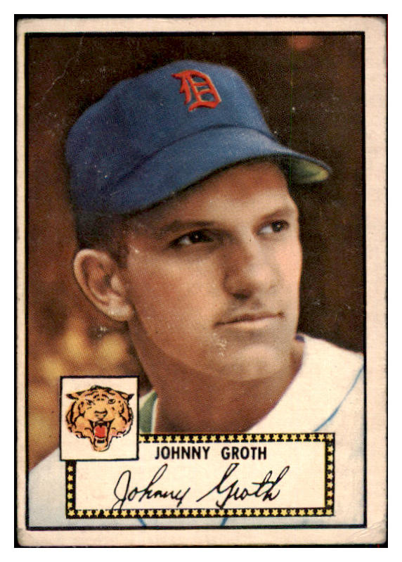 1952 Topps Baseball #025 Johnny Groth Tigers VG Black 486339