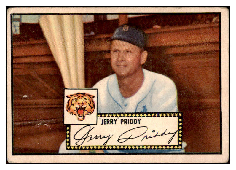 1952 Topps Baseball #028 Jerry Priddy Tigers VG Black 486340