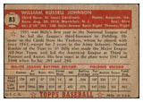 1952 Topps Baseball #083 Billy Johnson Cardinals VG 486348