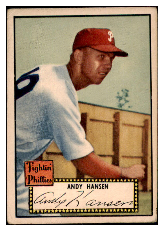 1952 Topps Baseball #074 Andy Hansen Phillies VG Black 486368
