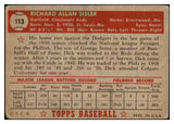 1952 Topps Baseball #113 Dick Sisler Reds VG 486372