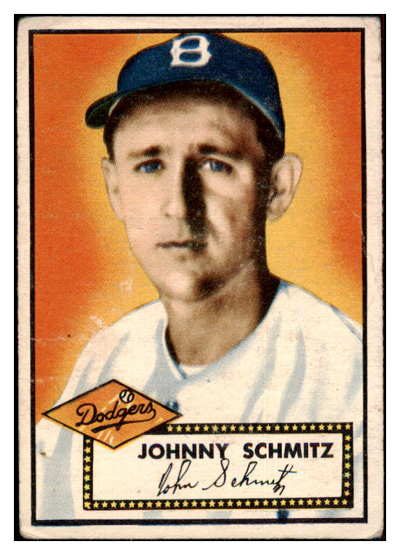 1952 Topps Baseball #136 Johnny Schmitz Dodgers VG 486375