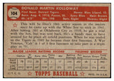 1952 Topps Baseball #104 Don Kolloway Tigers VG-EX 486387