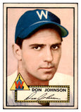 1952 Topps Baseball #190 Don Johnson Senators VG-EX 486400