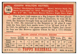 1952 Topps Baseball #145 Joe Haynes Senators VG-EX 486404