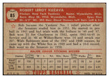 1952 Topps Baseball #085 Bob Kuzava Yankees VG-EX 486407