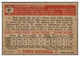 1952 Topps Baseball #087 Dale Coogan Pirates VG-EX 486422