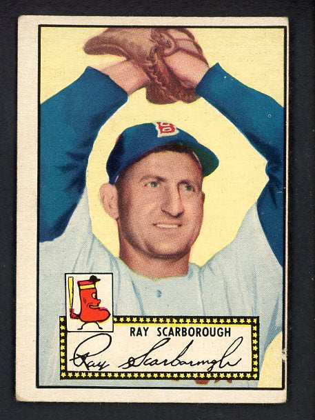 1952 Topps Baseball #043 Ray Scarborough Red Sox VG-EX Black 486423