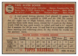 1952 Topps Baseball #116 Carl Scheib A's VG-EX 486437