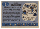 1955 Topps Football #002 John Kimbrough Texas A&M EX-MT 486448
