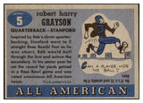 1955 Topps Football #005 Bob Grayson Stanford NR-MT 486456