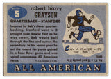 1955 Topps Football #005 Bob Grayson Stanford NR-MT 486457