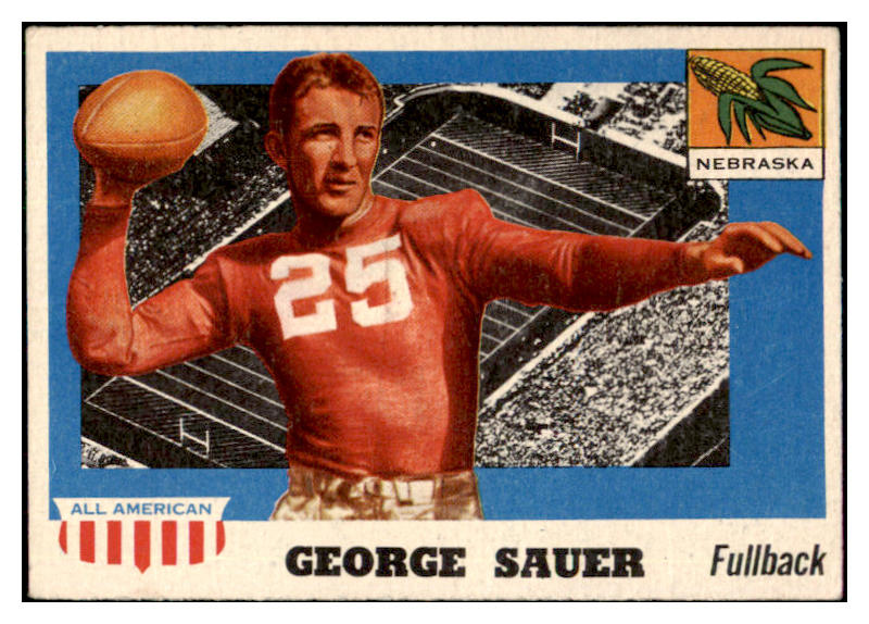 1955 Topps Football #031 George Sauer Nebraska EX 486494