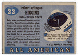 1955 Topps Football #033 Bob Higgins Penn State EX-MT 486500