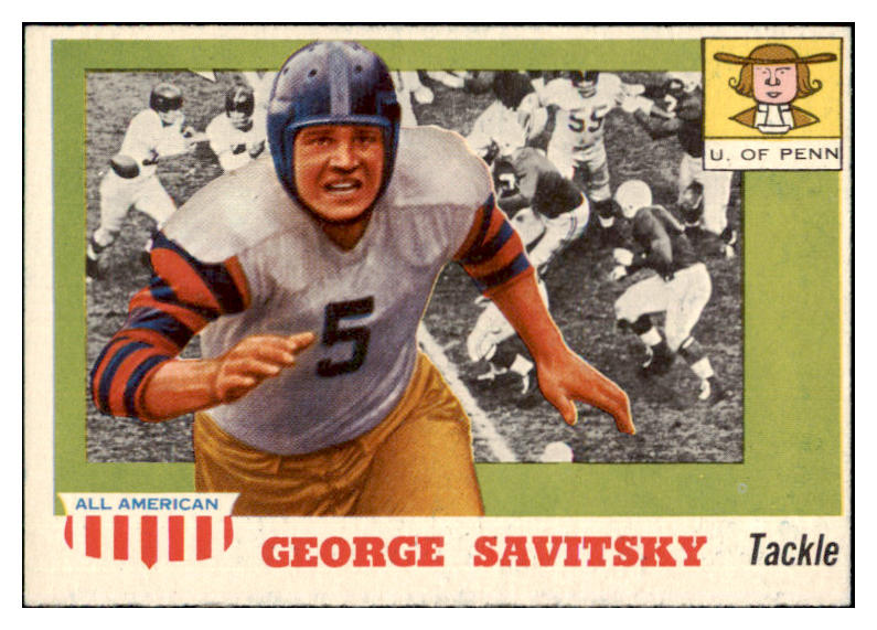 1955 Topps Football #043 George Savitsky Penn EX-MT 486510
