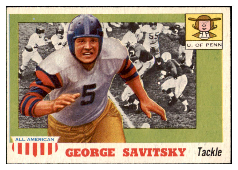 1955 Topps Football #043 George Savitsky Penn EX-MT 486511