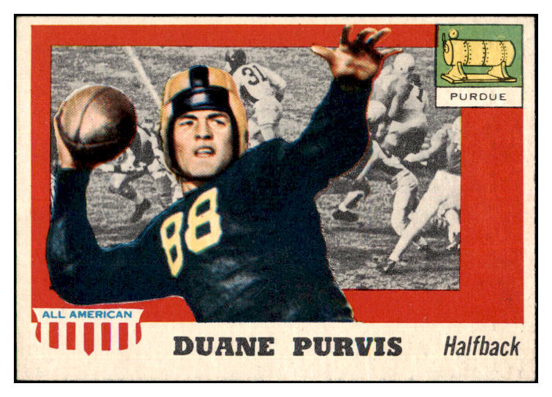 1955 Topps Football #051 Duane Purvis Purdue EX-MT 486538