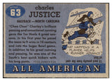 1955 Topps Football #063 Charlie Justice North Carolina VG-EX 486557