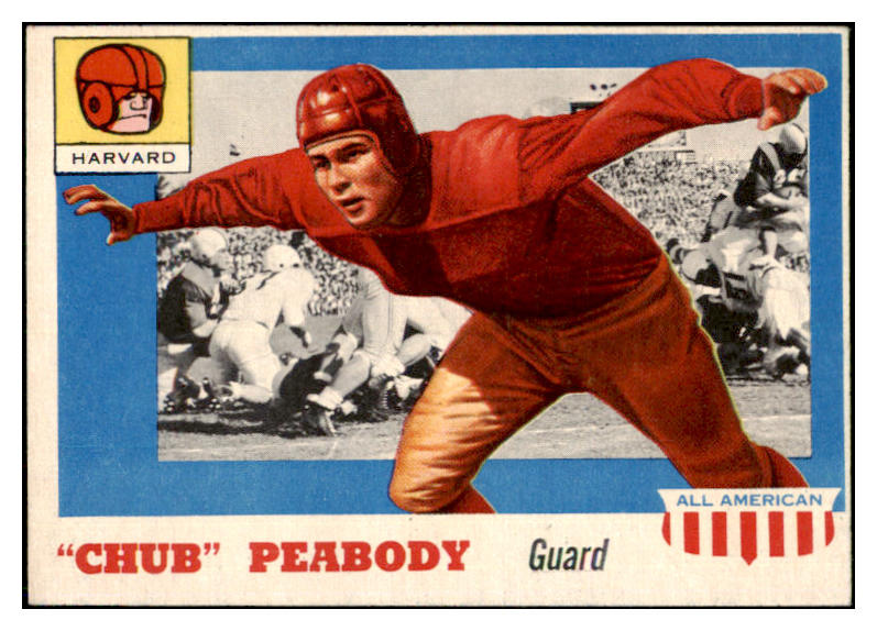 1955 Topps Football #072 Chub Peabody Harvard EX-MT 486578