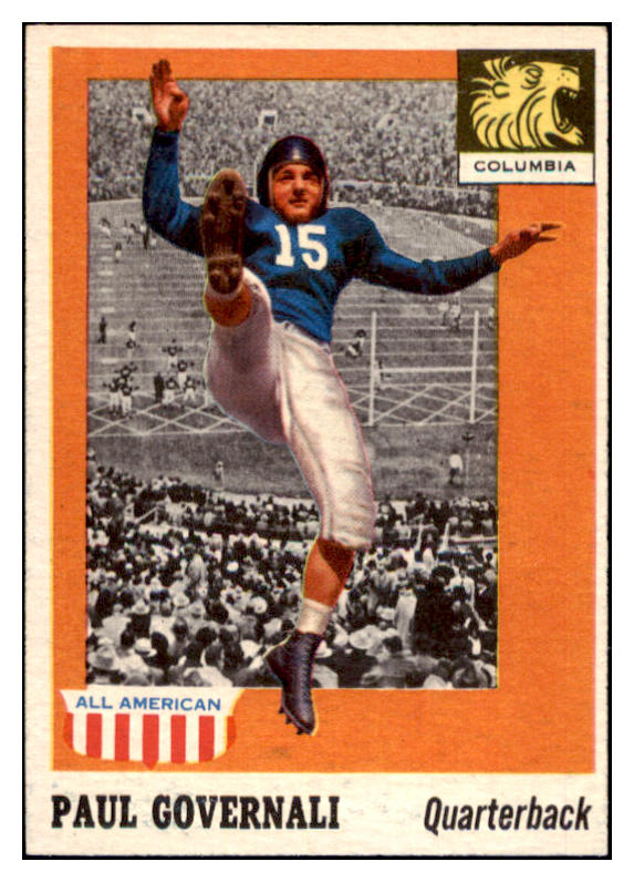 1955 Topps Football #073 Paul Governali Columbia EX-MT 486582