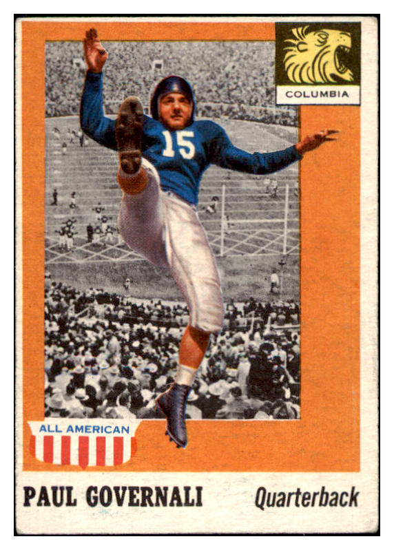 1955 Topps Football #073 Paul Governali Columbia VG-EX 486583
