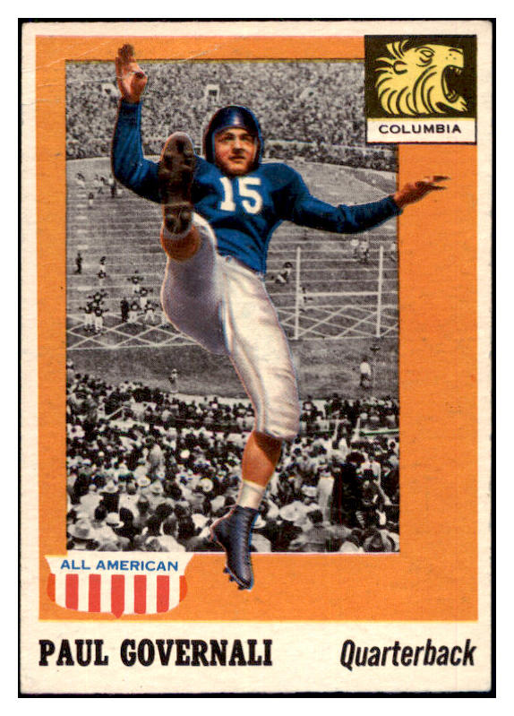 1955 Topps Football #073 Paul Governali Columbia VG 486584