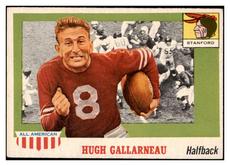 1955 Topps Football #075 Hugh Gallarneau Stanford EX-MT 486591