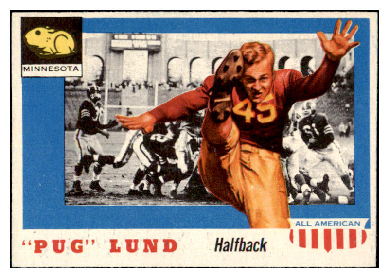 1955 Topps Football #079 Pug Lund Minnesota NR-MT 486599