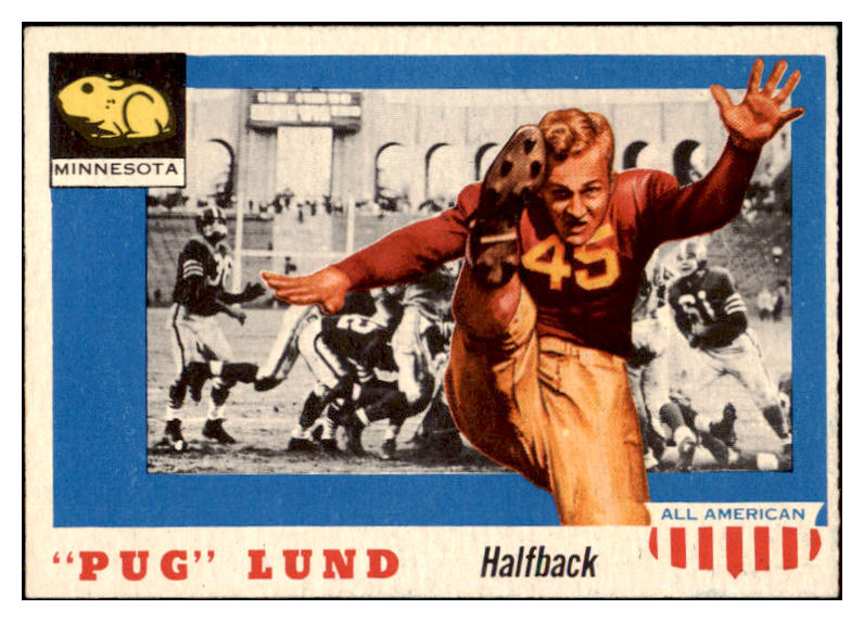 1955 Topps Football #079 Pug Lund Minnesota EX-MT 486603
