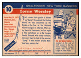 1954 Topps Hockey #010 Gump Worsley Rangers EX+ 486633