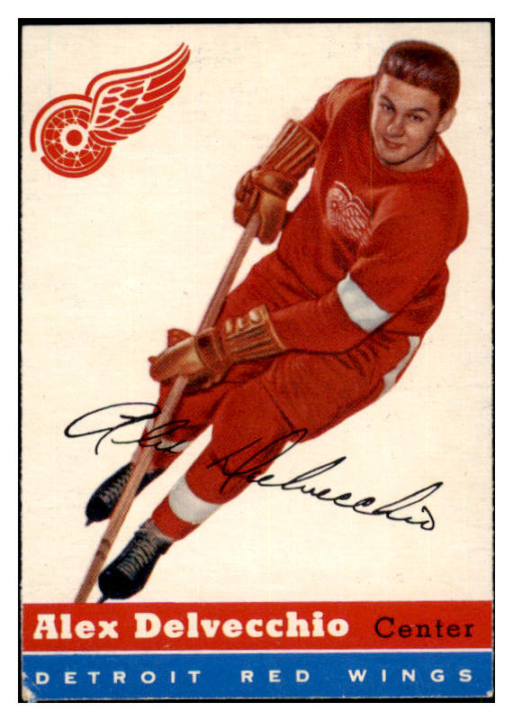 1954 Topps Hockey #039 Alex Delvecchio Red Wings EX 486637