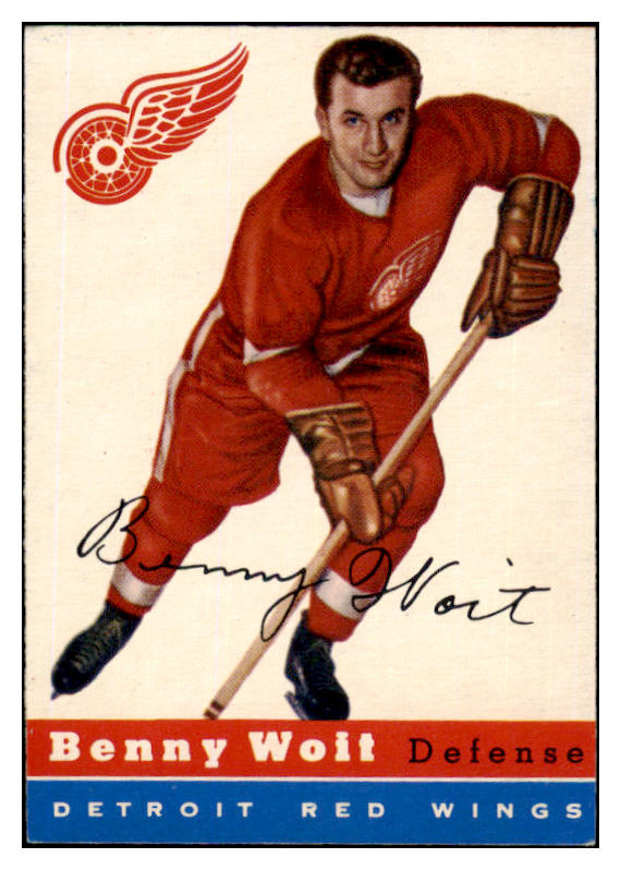 1954 Topps Hockey #009 Benny Woit Red Wings EX-MT 486651