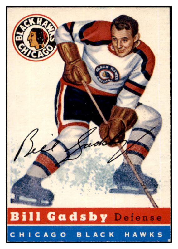 1954 Topps Hockey #020 Bill Gadsby Black Hawks EX-MT 486653