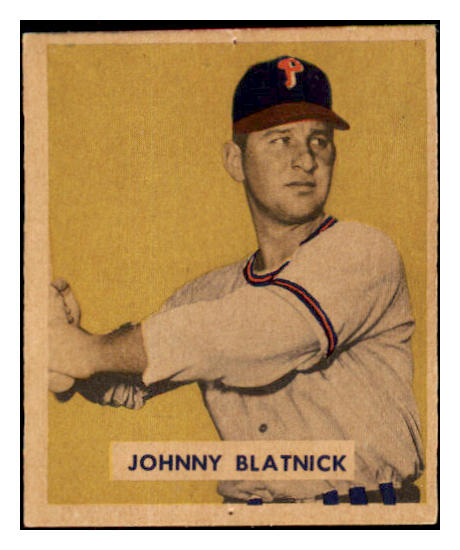 1949 Bowman Baseball #123 Johnny Blatnik Phillies VG 486687