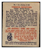 1949 Bowman Baseball #001 Vern Bickford Braves VG-EX 486694