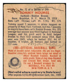 1949 Bowman Baseball #072 Tommy Holmes Braves Fair 486703