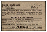 1952 Bowman Large Football #007 Chuck Hunsinger Bears EX 486719