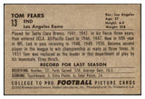 1952 Bowman Large Football #013 Tom Fears Rams EX 486724