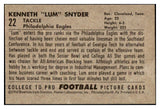 1952 Bowman Large Football #022 Ken Snyder Eagles EX-MT 486730