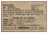 1952 Bowman Large Football #028 Kyle Rote Giants EX 486736