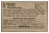 1952 Bowman Large Football #034 Al Pollard Eagles EX 486741