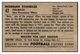 1952 Bowman Large Football #042 Norm Standlee 49ers NR-MT 486750