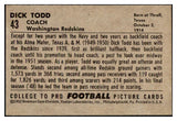 1952 Bowman Large Football #043 Dick Todd Washington EX-MT 486752
